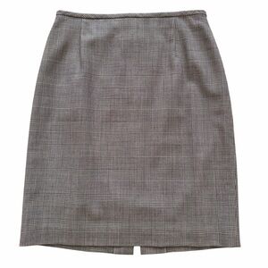 Escada Black/White Watch Plaid Wool Pencil Skirt 40(8/10)